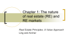 Chapter 1: The nature of real estate (RE) and RE markets