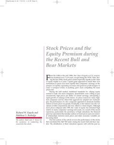 F Stock Prices and the Equity Premium during the Recent Bull and