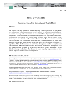 Fiscal Devaluations No. 12-10 Emmanuel Farhi, Gita Gopinath, and Oleg Itskhoki