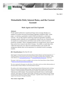   Defaultable Debt, Interest Rates, and the Current  Account    