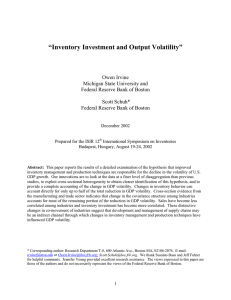 “Inventory Investment and Output Volatility”