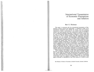 International Transmission of Economic Fluctuations and Inflation Bert G. Hickman