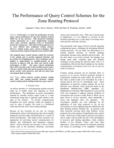 "The Performance of Query Control Schemes for the Zone Routing Protocol"