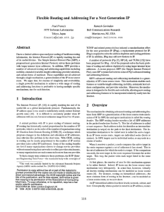 Paul Francis, Ramesh Govindan, Flexible Routing and Addressing for a Next Generation IP, SIGCOMM 94, September 1994, London