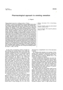 Pharmacological approach  to  smoking  cessation J. REVIEW