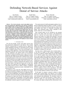 Defending Network-Based Services Against Denial of Service Attacks