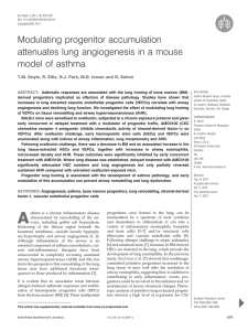 Modulating progenitor accumulation attenuates lung angiogenesis in a mouse model of asthma