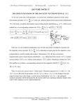Lecture Notes 17: Multipole Expansion of the Magnetic Vector Potential, A; Magnetic Multipoles; B = Curl A