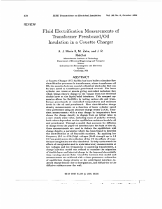 Morin, A.J., II, M. Zahn, and J.R. Melcher, Fluid Electrification Measurements of Transformer Pressboard/Oil Insulation in a Couette Charger, IEEE Transactions on Electrical Insulation, Vol. 26, No. 2, pp. 870-901, October 1991