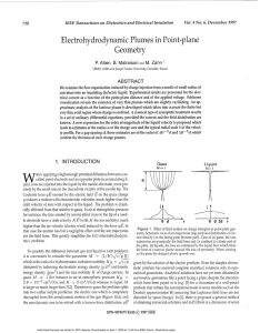 Atten, P., B. Malraison, and M. Zahn, Electrohydrodynamic Plumes in Point-Plane Geometry, IEEE Transactions on Dielectrics and Electrical Insulation, Vol. 4, No. 6, December 1997, pp. 710-718