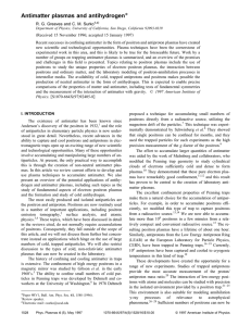 "Antimatter plasmas and antihydrogen" Physics of Plasma 4 (1997), pp. 1528-43. R. G. Greaves and C. M. Surko (PDF)