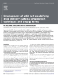 Development of solid self-emulsifying drug delivery systems: preparation techniques and dosage forms