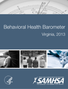 Behavioral Health Barometer Virginia, 2013