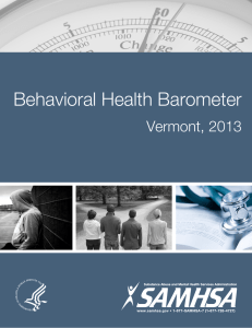 Behavioral Health Barometer Vermont, 2013