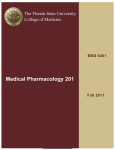 Medical Pharmacology 201  The Florida State University College of Medicine