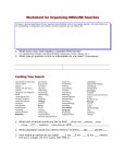 Worksheet for Organizing MEDLINE Searches