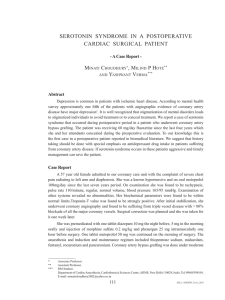 Serotonin Syndrome in a poStoperative cardiac Surgical patient M C