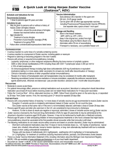 A Quick Look at Using Herpes Zoster Vaccine (Zostavax , HZV)