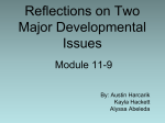 Reflections on Two Major Developmental Issues Module 11-9