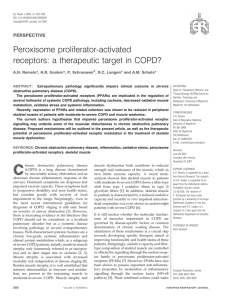 Peroxisome proliferator-activated receptors: a therapeutic target in COPD? PERSPECTIVE