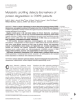 Metabolic profiling detects biomarkers of protein degradation in COPD patients