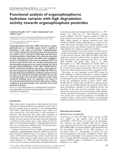Functional analysis of organophosphorus hydrolase variants with high degradation