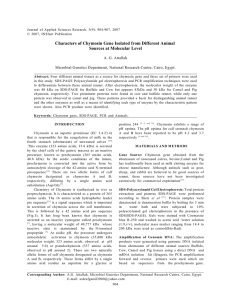 Characters of Chymosin Gene Isolated from Different Animal A. G. Attallah