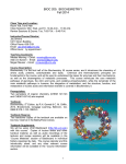 BIOC 205:  BIOCHEMISTRY I Fall 2014