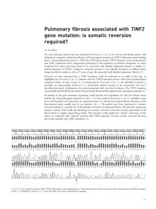TINF2 Pulmonary fibrosis associated with gene mutation: is somatic reversion required?