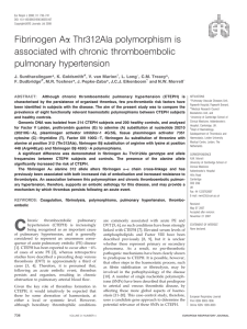 Fibrinogen Aa Thr312Ala polymorphism is associated with chronic thromboembolic pulmonary hypertension