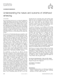 Understanding the nature and outcome of childhood wheezing CORRESPONDENCE
