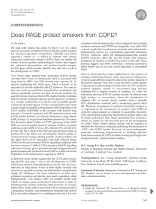 Does RAGE protect smokers from COPD? CORRESPONDENCE