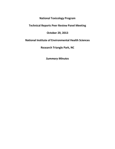 National Toxicology Program Technical Reports Peer Review Panel Meeting October 29, 2013