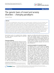 The genetic basis of mood and anxiety – changing paradigms disorders