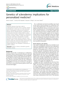 Genetics of scleroderma: implications for personalized medicine? Open Access