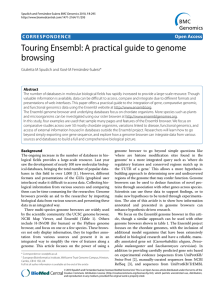 Touring Ensembl: A practical guide to genome browsing Open Access