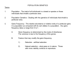 POPULATION GENETICS Terms 1.