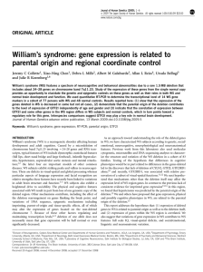 William’s syndrome: gene expression is related to ORIGINAL ARTICLE