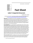 Fact Sheet  Leber’s Congenital Amaurosis  (303) 866-6681 or (303) 866-6605