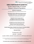 MINI‐SYMPOSIUM IN GENETICS  Gene c Epidemiology of Complex Disease in Minority Popula ons