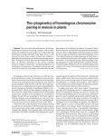 The cytogenetics of homologous chromosome pairing in meiosis in plants Meiosis