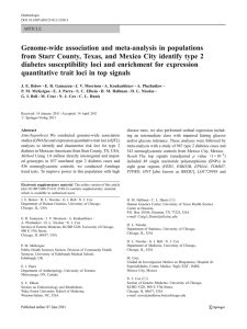 Genome-wide association and meta-analysis in populations