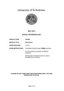 MAY 2013 SOCIAL ANTHROPOLOGY