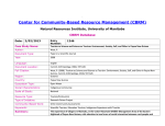 Center for Community-Based Resource Management (CBRM)  CBRM Database