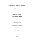 Three Essays on Imperfect Competition Adina Oana CLAICI Advisor: Ramon CAMINAL
