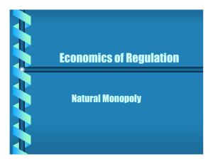 Economics of Regulation Natural Monopoly