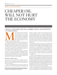 M Cheaper Oil Will nOt hurt the eCOnOmy
