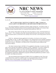 NRC NEWS  U.S. NUCLEAR REGULATORY COMMISSION