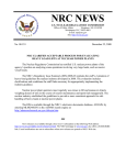 NRC NEWS U.S. NUCLEAR REGULATORY COMMISSION
