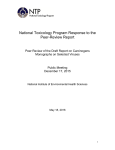 National Toxicology Program Response to the Peer-Review Report